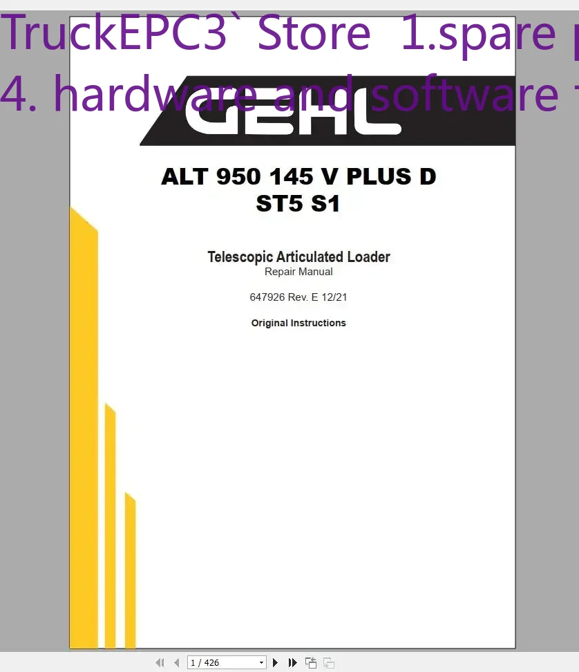 Heavy Equipment Pdf - TruckEPC3 GEHL Makine Ağır İş Makineleri