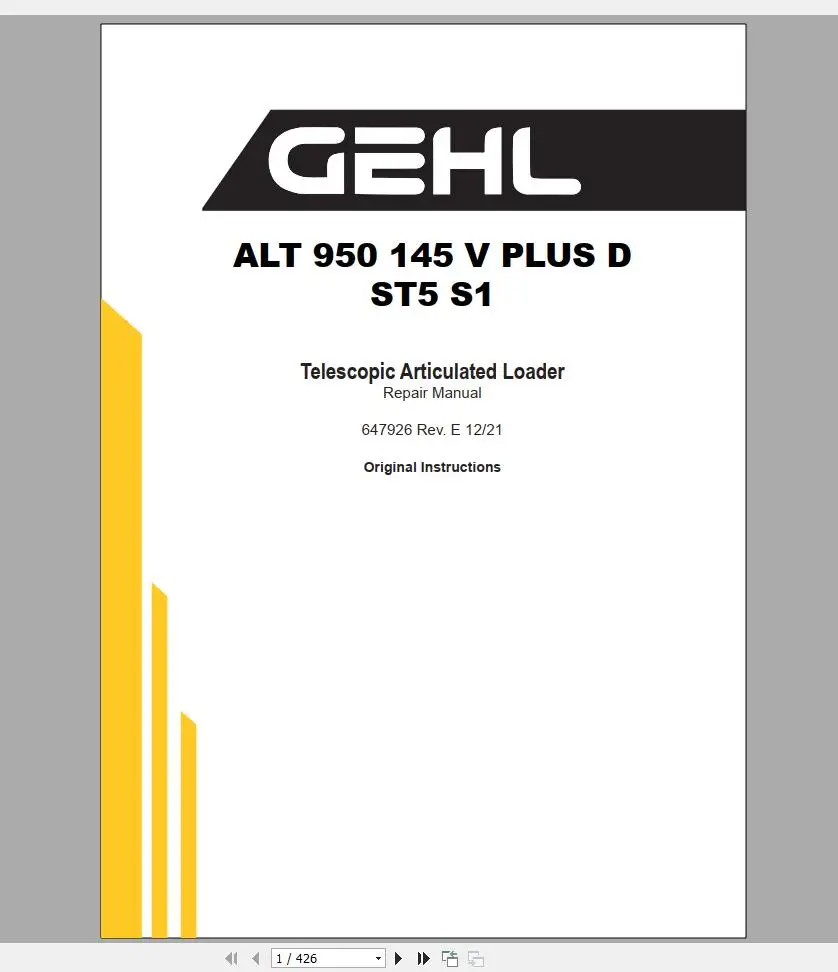 SpecDiag GEHL Makine Ağır İş M - Heavy Equipment Pdf incelemesi ve fiyatı